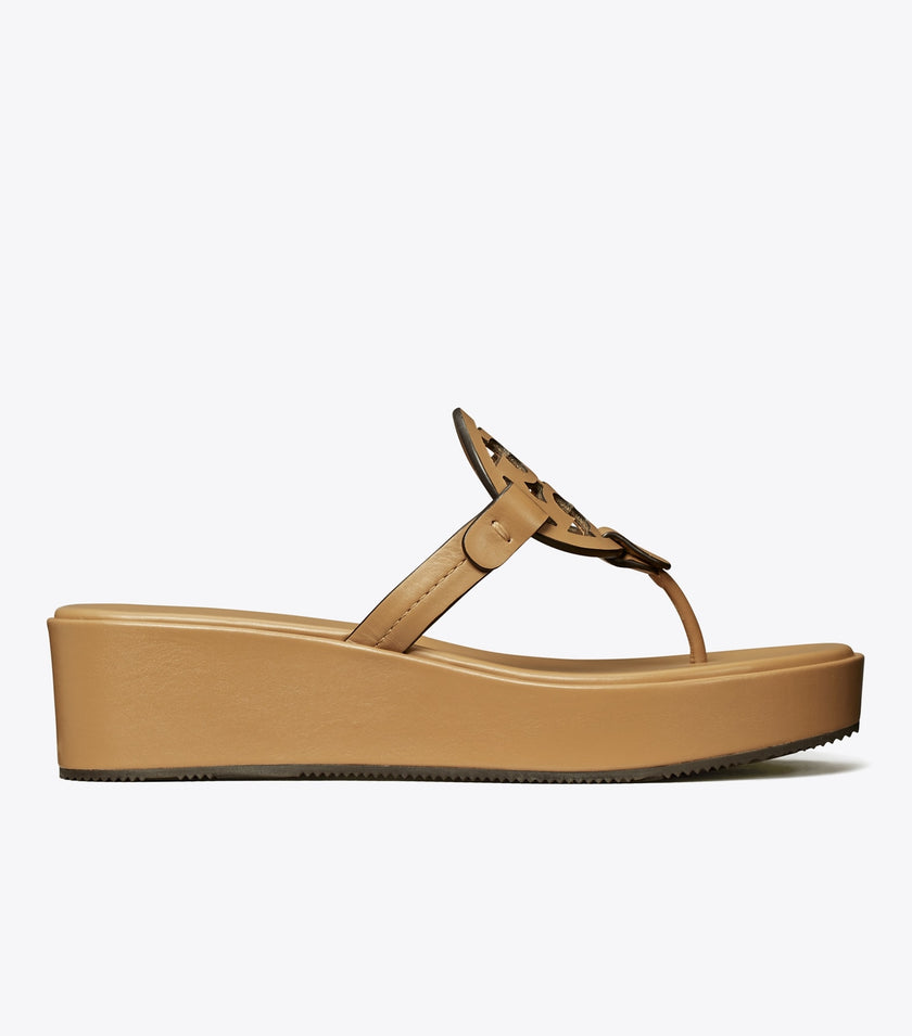 TORY BURCH Miller Wedge Sandal - ginger shortbread
