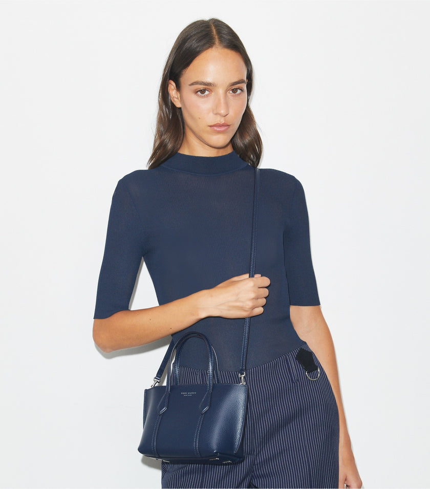 [Arriving at India] TORY BURCH  Mini Perry Tote - Dark Sky