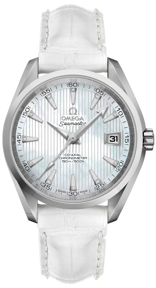 OMEGA Seamaster Aqua Terra White Pearl & Diamond Men'S Watch 231.13.39.21.55.001 1