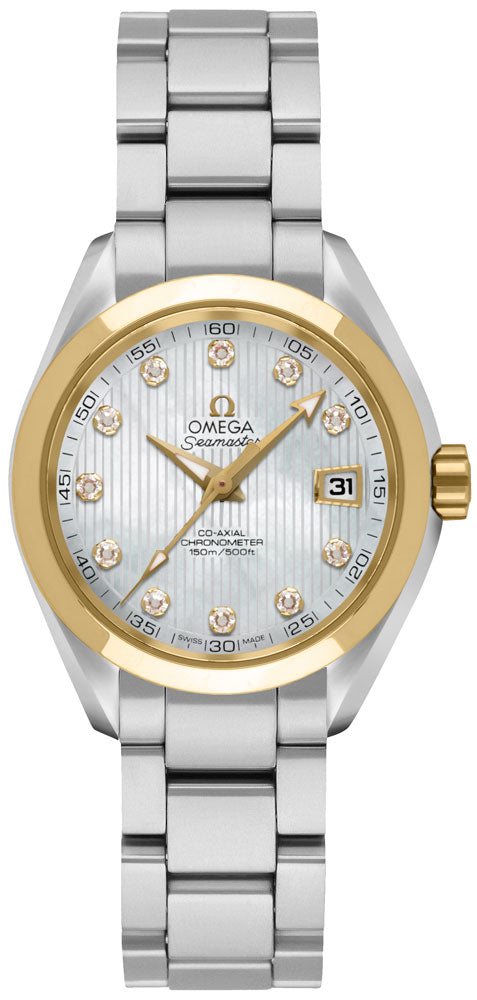 OMEGA Seamaster Aqua Terra Gold & Steel Diamond Women'S Watch 231.20.30.20.55.004 1