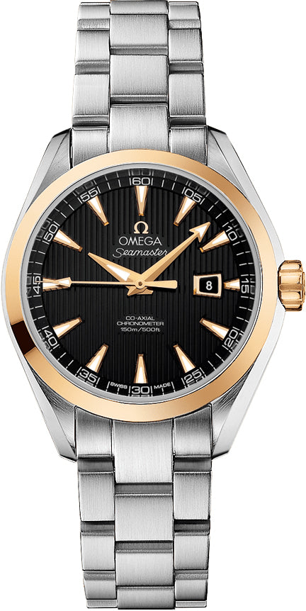 OMEGA Seamaster Aqua Terra Black Dial Gold & Steel Women'S Watch 231.20.34.20.01.004 1