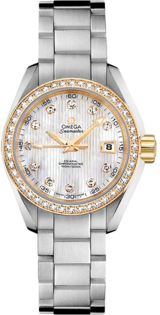 OMEGA Seamaster Aqua Terra 18K Gold & Steel Diamond Women'S Watch 231.25.30.20.55.004 1
