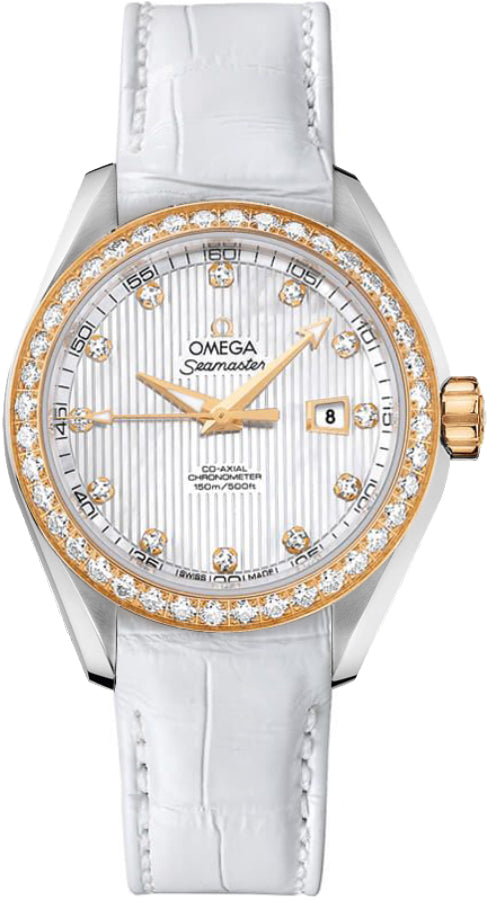 OMEGA Seamaster Aqua Terra Co-Axial Diamond And White Pearl Women'S Watch 231.28.34.20.55.001 1