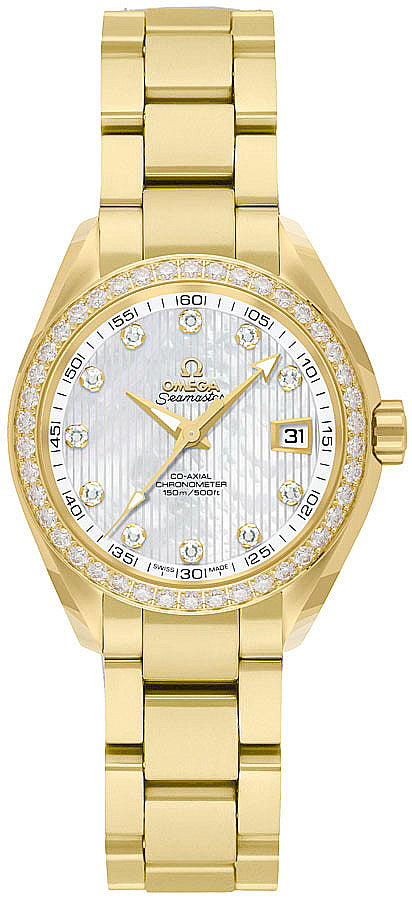 OMEGA Seamaster Aqua Terra Solid 18K Yellow Gold Diamond Women'S Watch 231.55.34.20.55.001 1