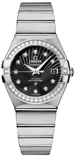 OMEGA Constellation Black Dial Diamond 27Mm Women'S Watch 123.15.27.20.51.001 1