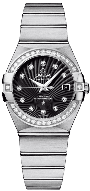OMEGA Constellation Black Dial Diamond 27Mm Women'S Watch 123.15.27.20.51.001 1