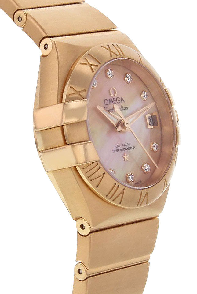 OMEGA Constellation Pearl Brown And Diamond Dial Women'S Watch 123.50.27.20.57.001 2