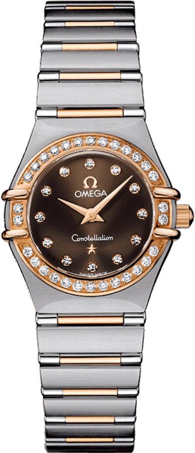 OMEGA Constellation 95 Brown Dial Diamond Bezel Women'S Watch 1360.60.00 1