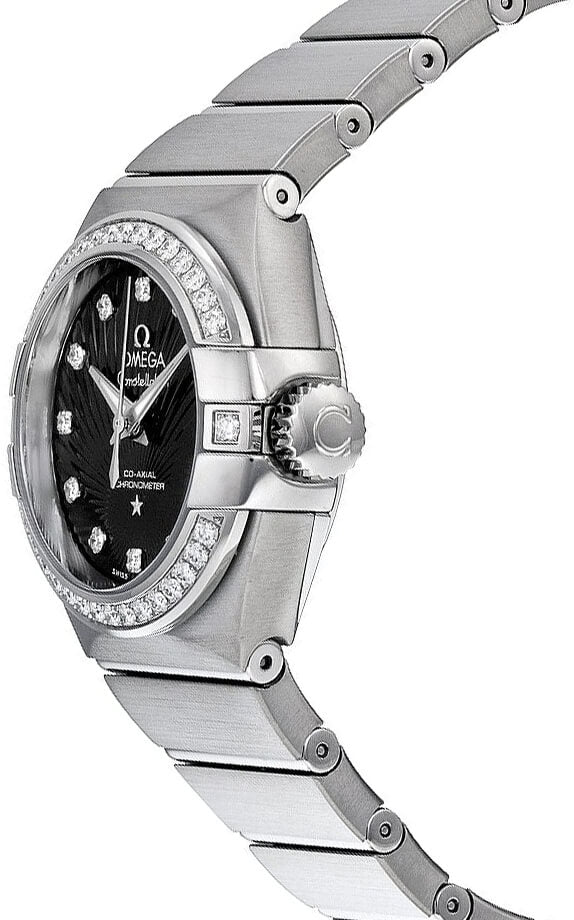 OMEGA Constellation Black Dial Diamond 27Mm Women'S Watch 123.15.27.20.51.001 2