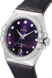 OMEGA Constellation Purple Dial Diamond Women'S Watch 123.18.35.60.60.001 2