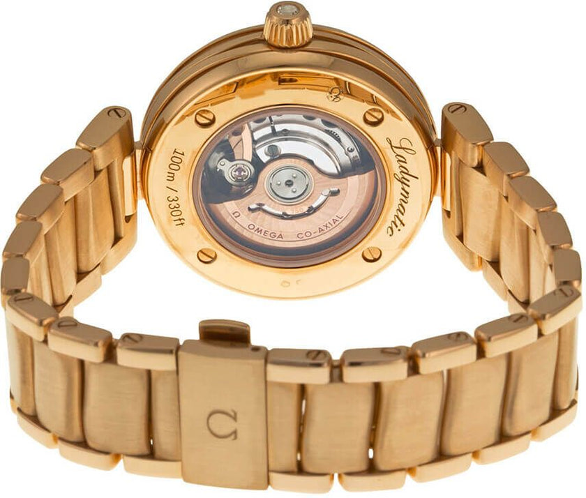 OMEGA De Ville Ladymatic Solid 18K Yellow Gold Diamond Women'S Watch 425.65.34.20.55.004 2