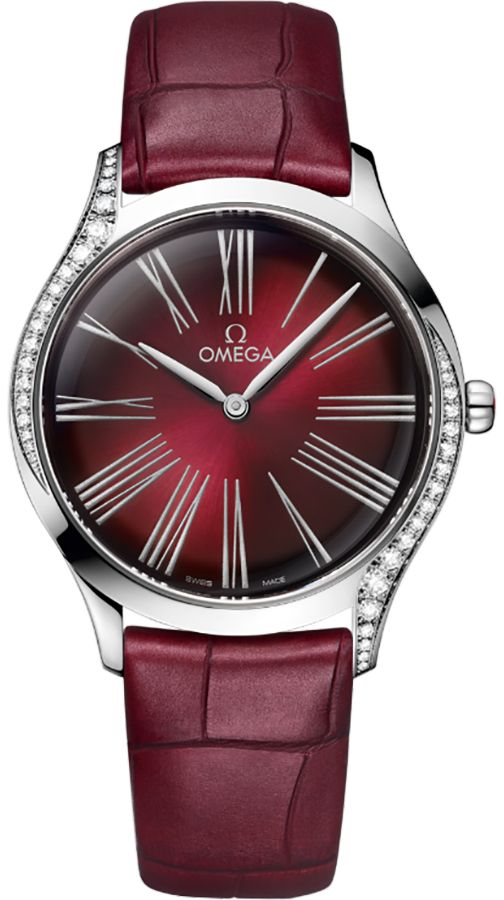 OMEGA De Ville Tresor Burgundy Dial Diamonds Women'S Watch 428.18.36.60.11.001 1