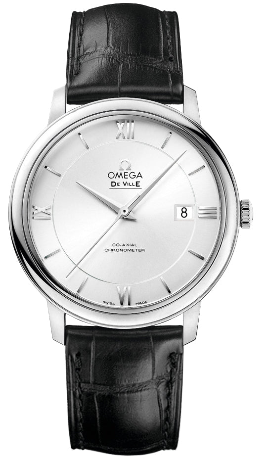 OMEGA De Ville Prestige Silver Dial Black Leather 39.5Mm Men'S Watch 424.13.40.20.02.001 1