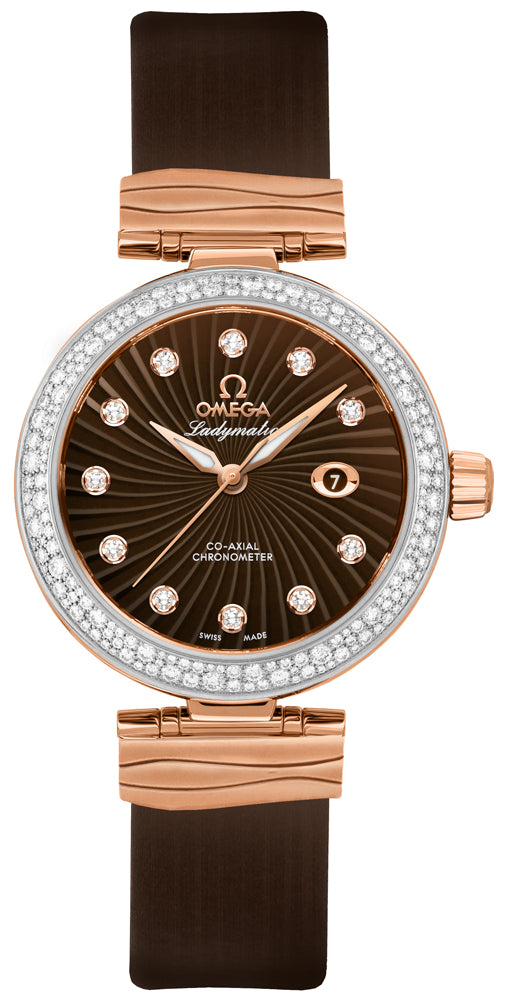 OMEGA De Ville Ladymatic Brown Dial & Diamonds Ladies Luxury Watch 425.27.34.20.63.001 1