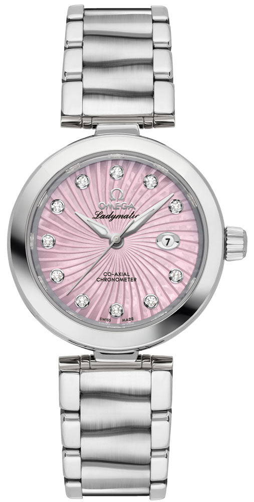 OMEGA De Ville Ladymatic Pearl Pink & Diamond Dial Ladies Watch 425.30.34.20.57.001 1