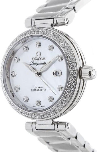 OMEGA De Ville Ladymatic Pearl White & Diamond Dial Stainless Ladies Watch 425.35.34.20.55.002 2