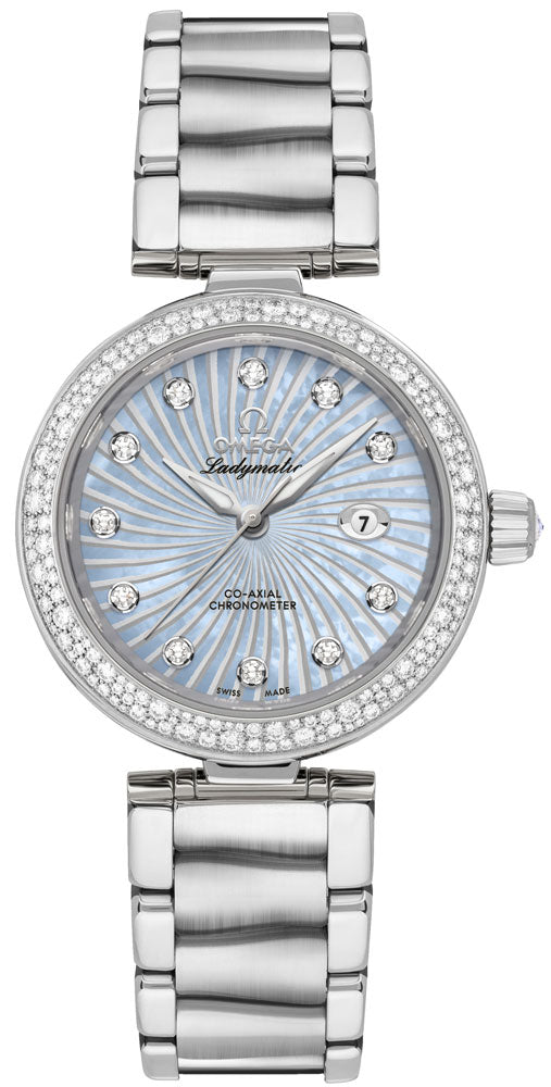 OMEGA De Ville Ladymatic Blue Pearl & Diamond Ladies Luxury Watch 425.35.34.20.57.002 1