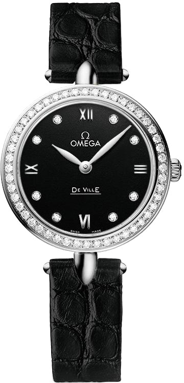 OMEGA De Ville Prestige Black Dial Diamond Women'S Watch 424.18.27.60.51.001 1