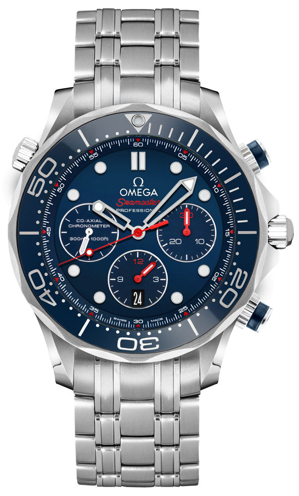 OMEGA Seamaster Blue Dial Men'S Diver Watch Chronograph 212.30.42.50.03.001 1
