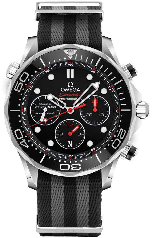 OMEGA Seamaster Black Dial Nato Strap Men'S Watch 212.30.44.50.01.001 1