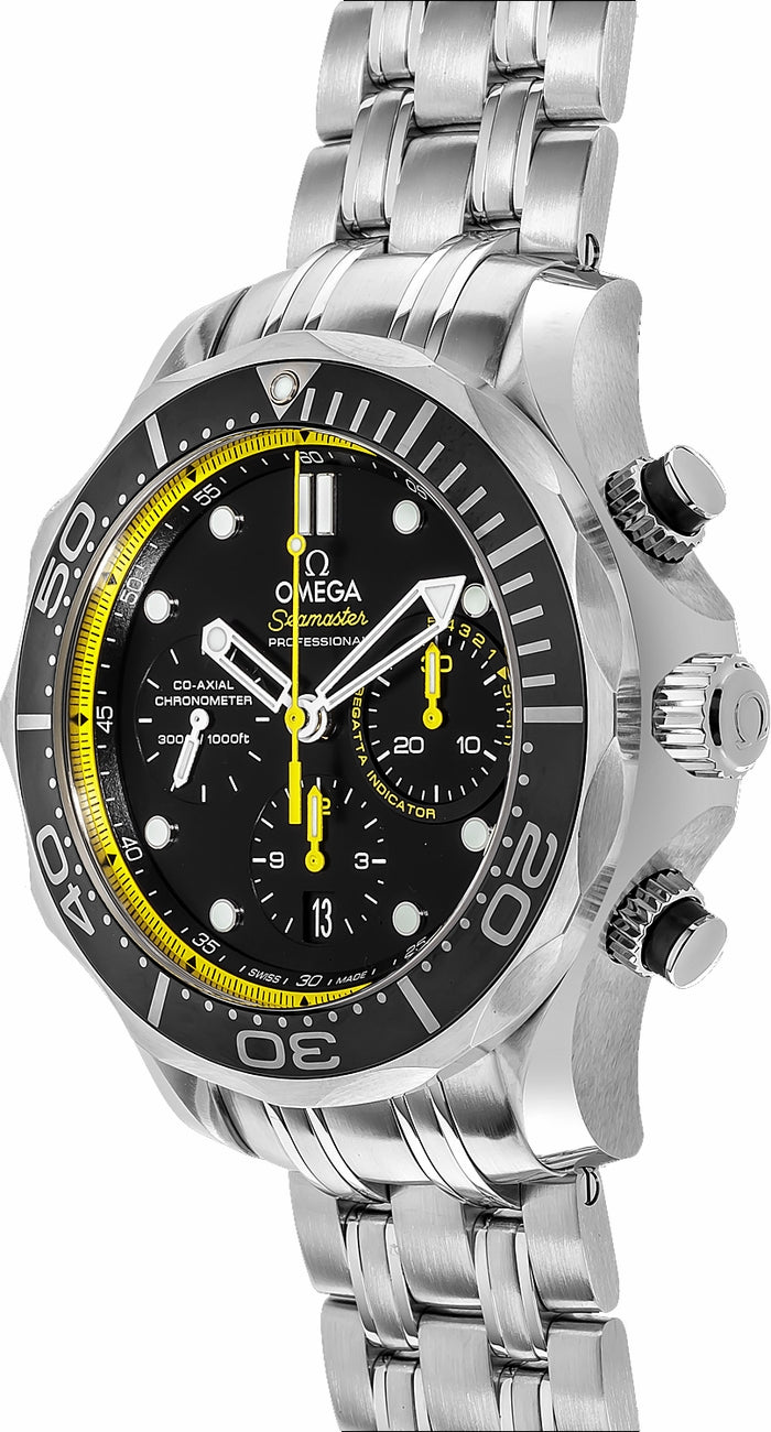 OMEGA Seamaster Black & Yellow Men'S Watch 212.30.44.50.01.002 3