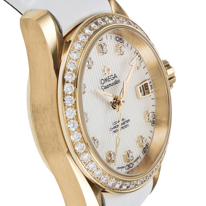OMEGA Seamaster Aqua Terra 18K Gold Diamond Women'S Watch 231.58.30.20.55.002 2