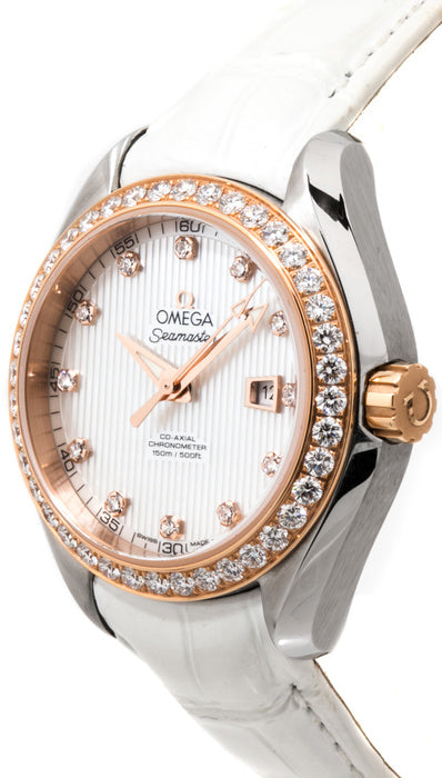 OMEGA Seamaster Aqua Terra 18K Rose Gold Women'S Diamond Watch 231.28.34.20.55.002 2