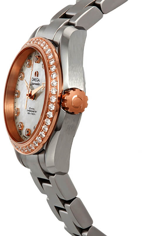 OMEGA Seamaster Aqua Terra Diamond Bezel Women'S Watch 231.25.30.20.55.003 2