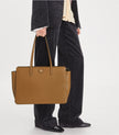 TORY BURCH Robinson Pebbled Tote -  Tiger's eye