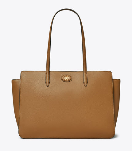 TORY BURCH Robinson Pebbled Tote -  Tiger's eye