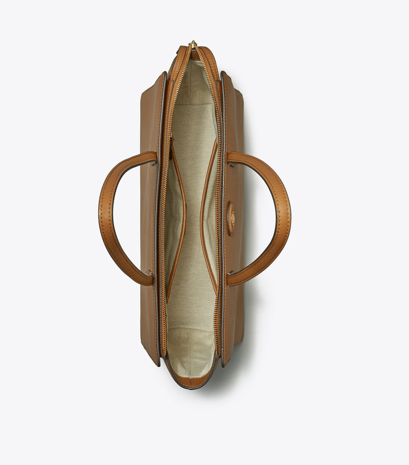 TORY BURCH Robinson Pebbled Tote -  Tiger's eye