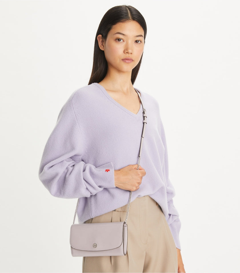 [Arriving at India] TORY BURCH  Robinson Spazzolato Crossbody - Primrose