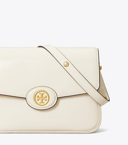 TORY BURCH Robinson Spazzolato Shoulder Bag - Shea Butter
