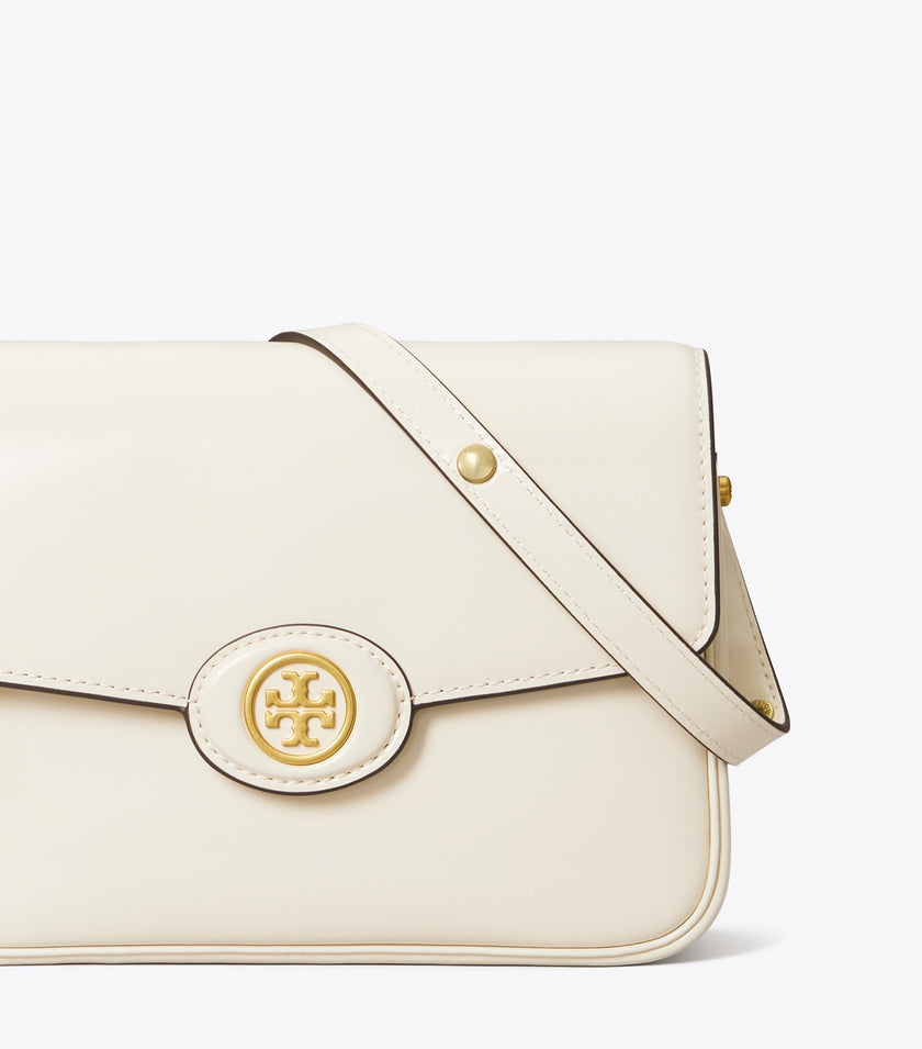 TORY BURCH Robinson Spazzolato Shoulder Bag - Shea Butter