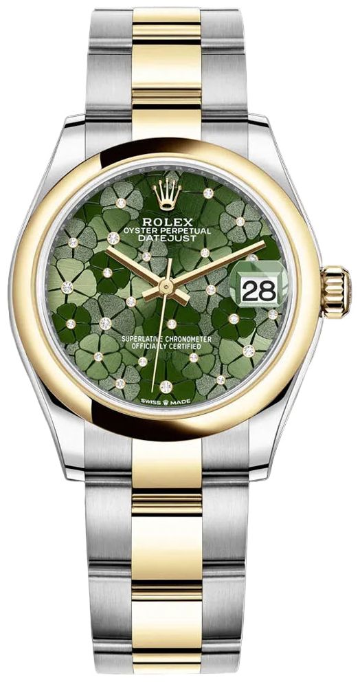 ROLEX Datejust 31 Green Floral Diamond Dial Women'S Watch 278243-0031 1