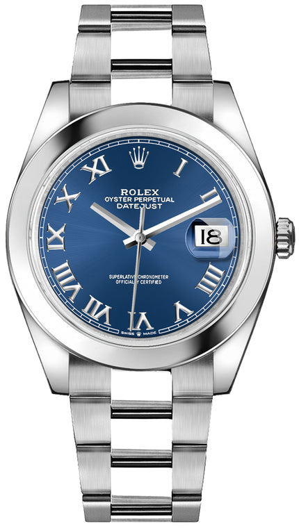 ROLEX Datejust 41 Blue Roman Numeral Dial Men'S Watch 126300-0017 1