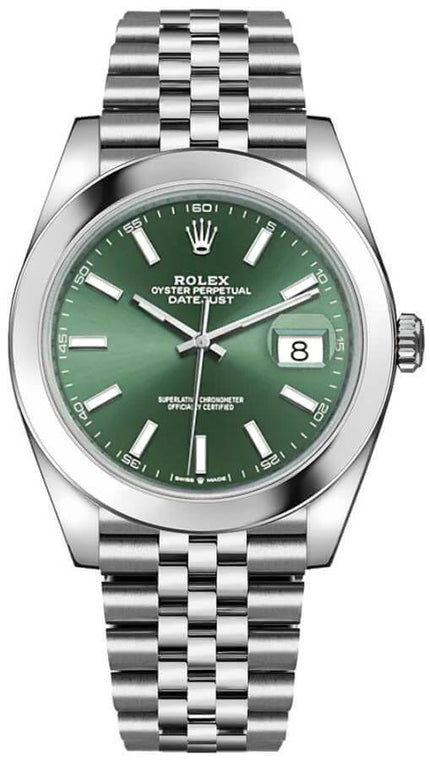 ROLEX Datejust 41 Mint Green Dial Oystersteel Men'S Watch 126300-0020 1