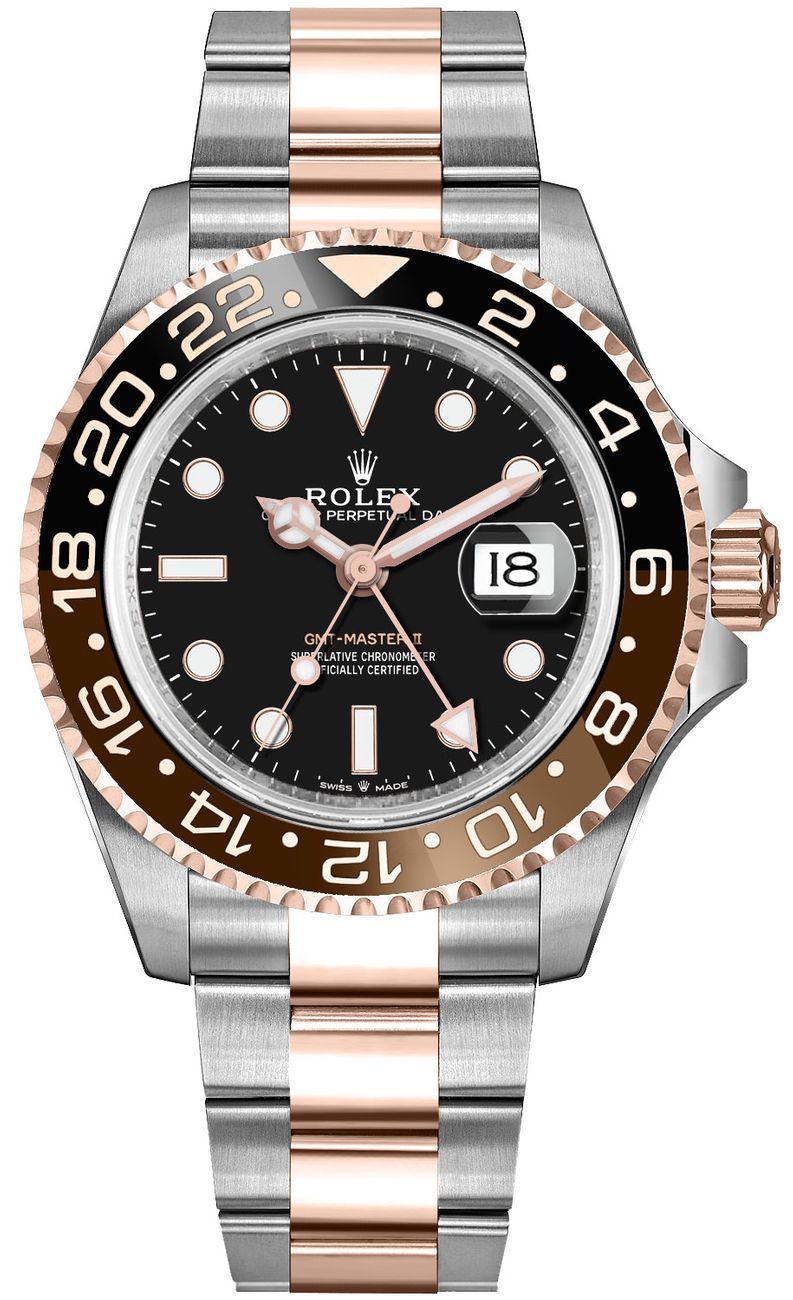 ROLEX Gmt-Master Ii Root Beer Rose Gold & Steel Men'S Watch 126711Chnr-0002 1