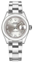 ROLEX Lady-Datejust 28 Silver Roman Numeral Oyster Bracelet Watch 279160-0008 1