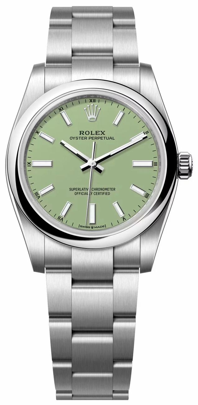 ROLEX Oyster Perpetual 34 Pistachio Dial Women'S Watch 124200-0006 1
