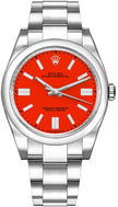 ROLEX Oyster Perpetual 41 Coral Red Domed Bezel Men'S Watch 124300-0007 1