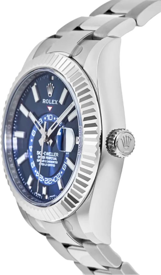 ROLEX Sky-Dweller Fluted Bezel Oystersteel Men'S Watch 326934-0003 2