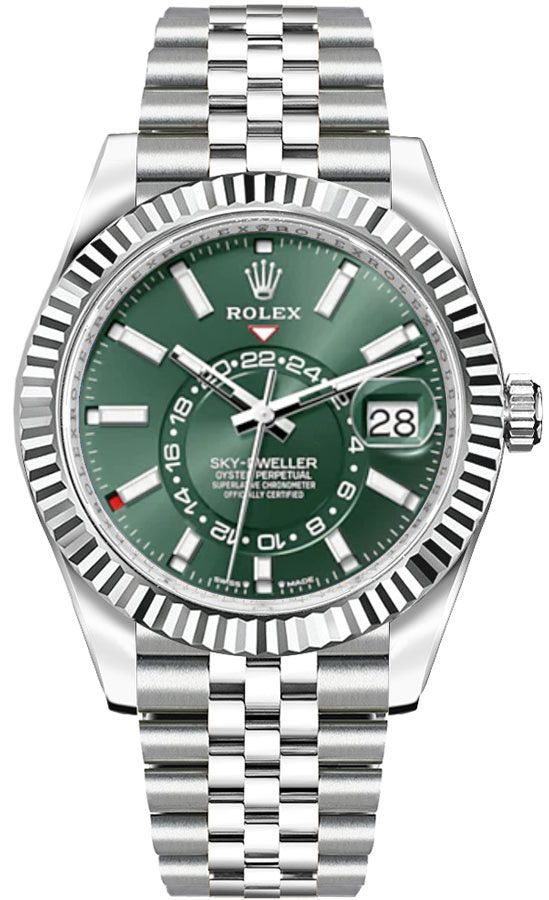 ROLEX Sky-Dweller White Gold Fluted Bezel Men'S Watch 336934-0002 1