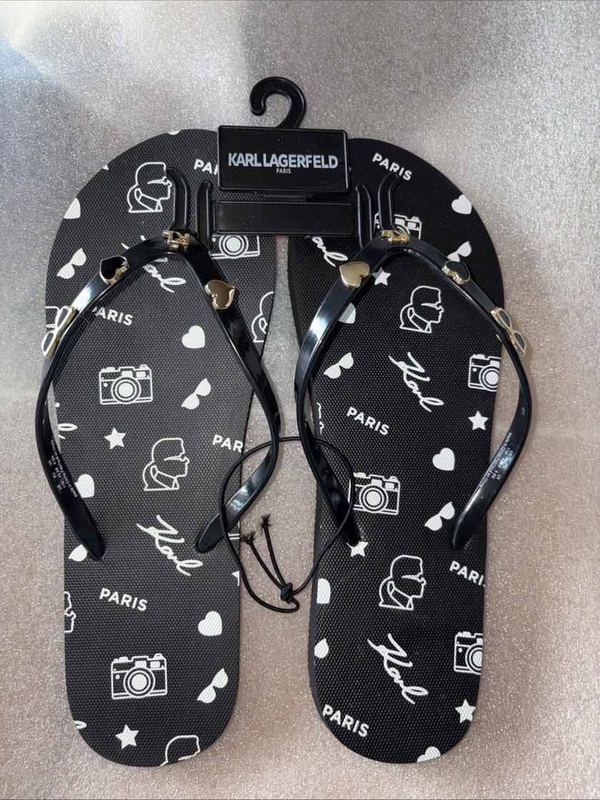 [At India] KARL LAGERFELD Zorica Patent PIN Flip Flop Sandal