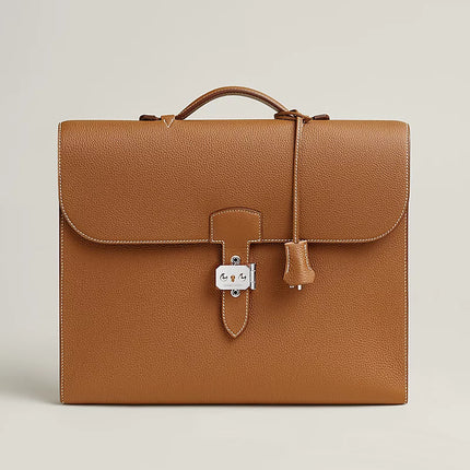 [Brand New] HERMES Sac a Depeches Light 1-37 Briefcase Gold