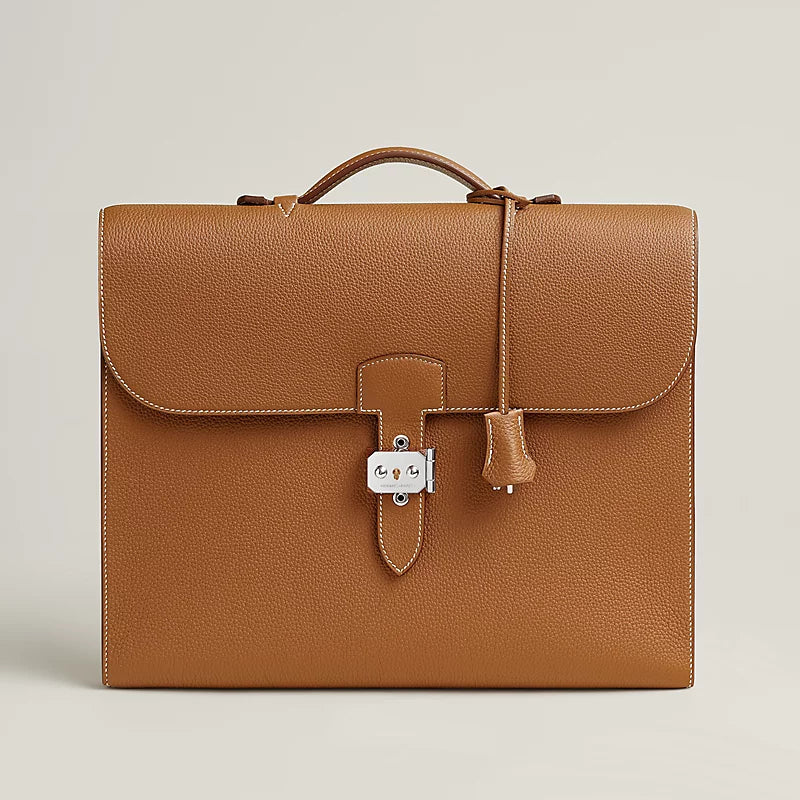 [Brand New] HERMES Sac a Depeches Light 1-37 Briefcase Gold
