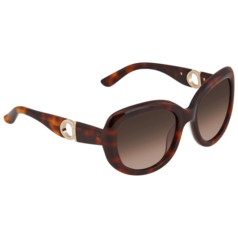 [At India] Salvatore Ferragamo Brown Oval Ladies Sunglasses SF727S 214 53
