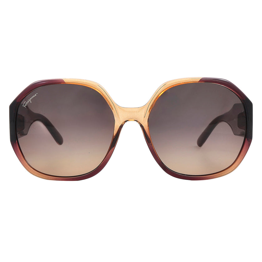 [At India] FERRAGAMO Grey Gradient Oval Ladies Sunglasses SF943S 212 60
