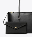 TORY BURCH Small Perry ZIP Tote - Black