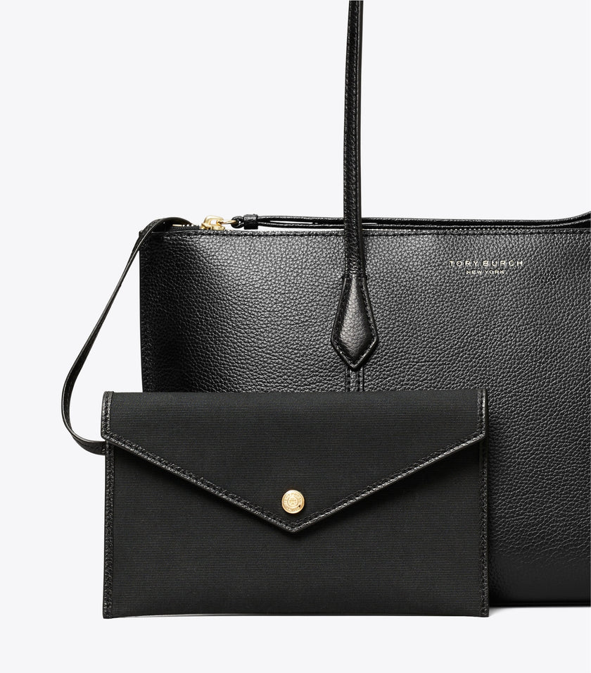 TORY BURCH Small Perry ZIP Tote - Black